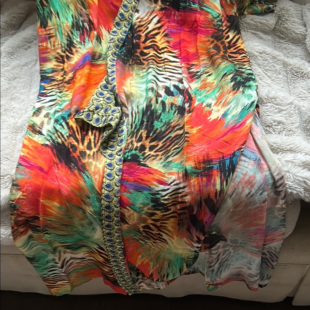 Lulu's Multicolor Sheer Robe - Picture 2 of 4